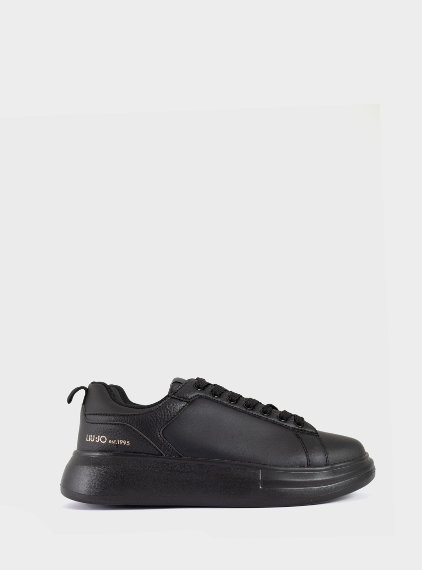 Liu Jo Leather Platform Sneakers - Black