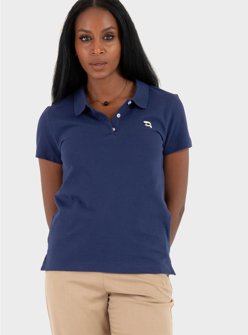 Karl Lagerfeld Ikon Pique Polo - Blue