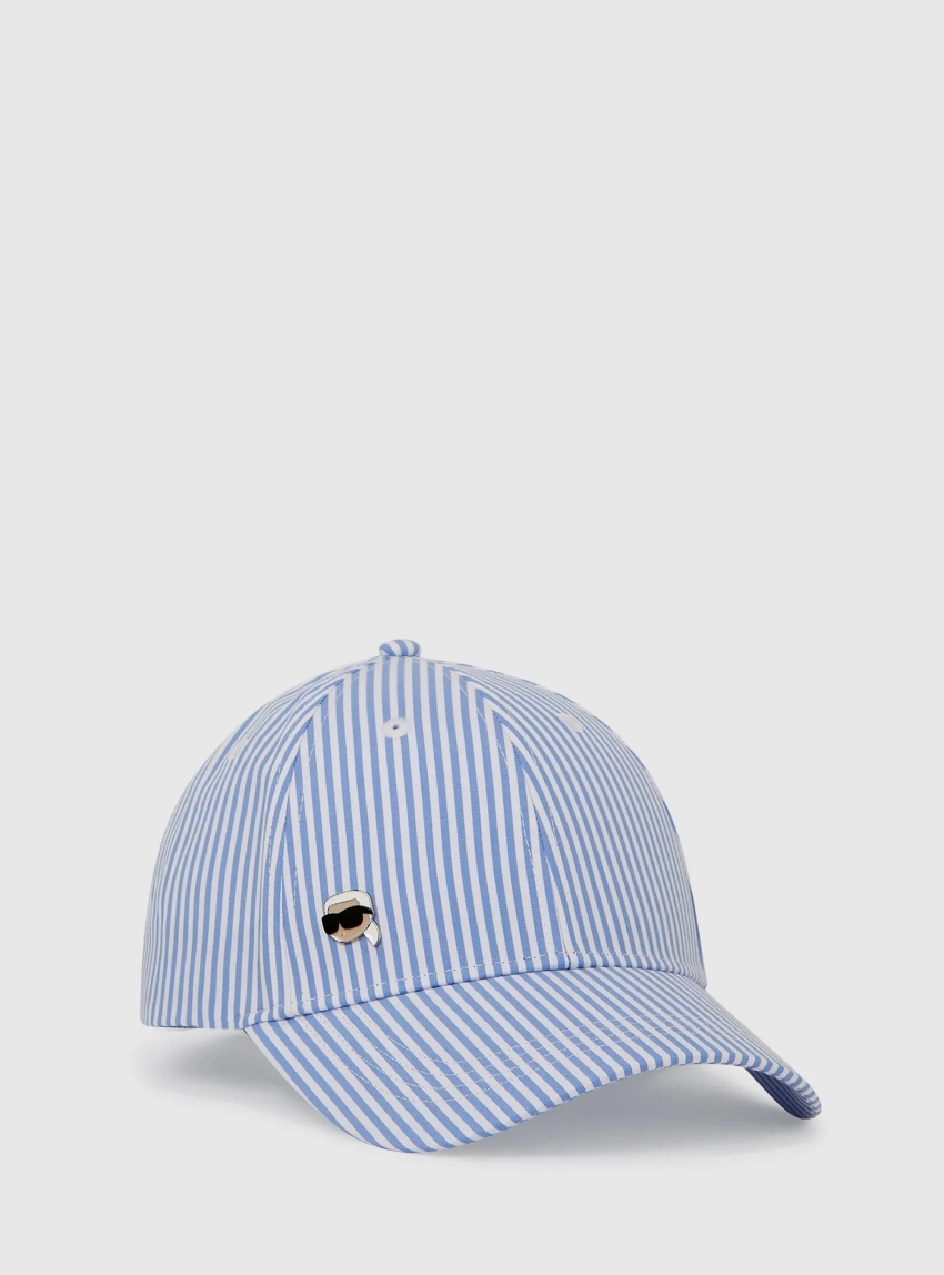 Karl Lagerfeld Ikon Striped Cap - Blue