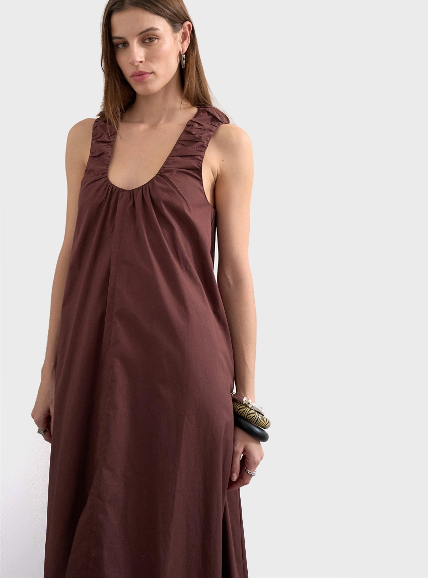 Topshop Runi Maxi Dress - Brown