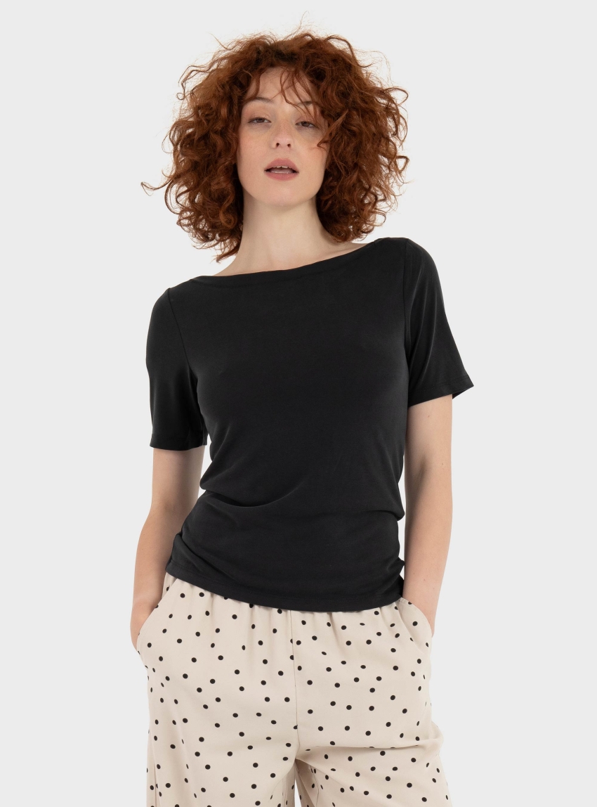 Only Free Boatneck Top - Black