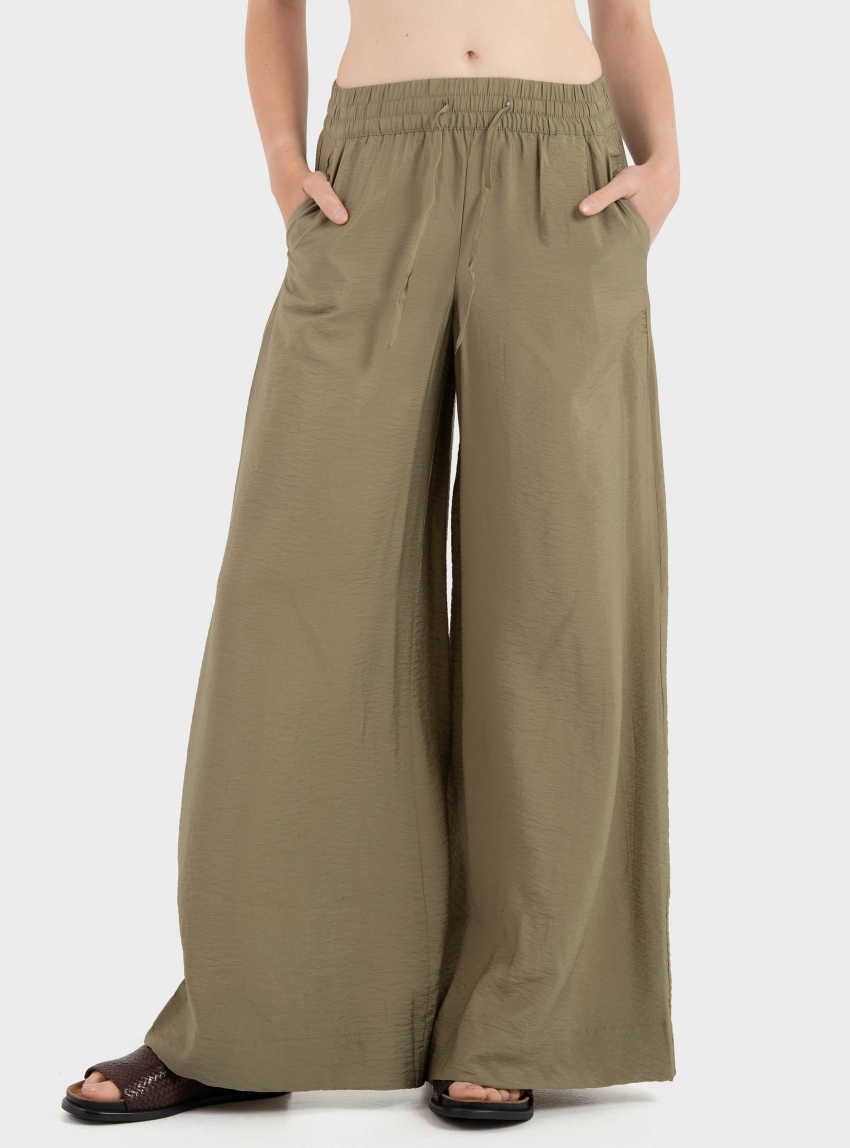 Jdy Troya Mid Waist Palazzo Pants - Olive 