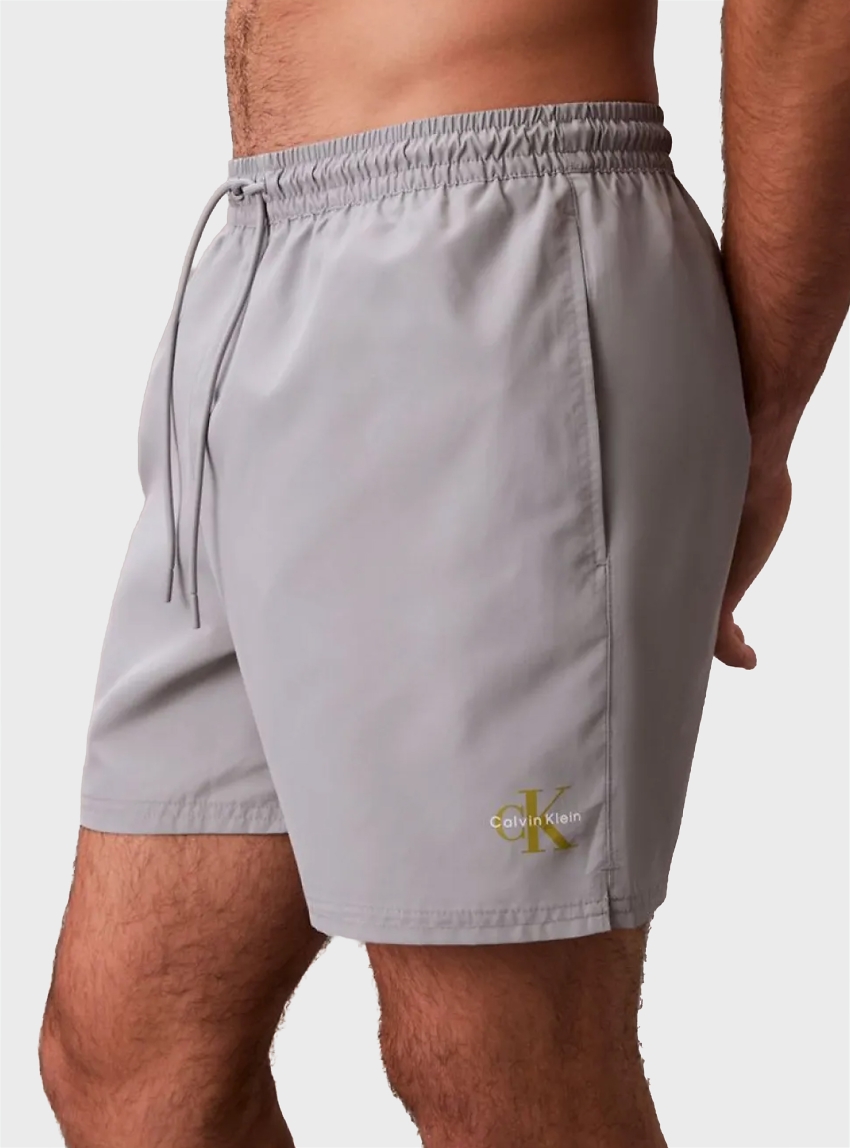 Calvin Klein Medium Drawstring Swim Shorts - Light Grey