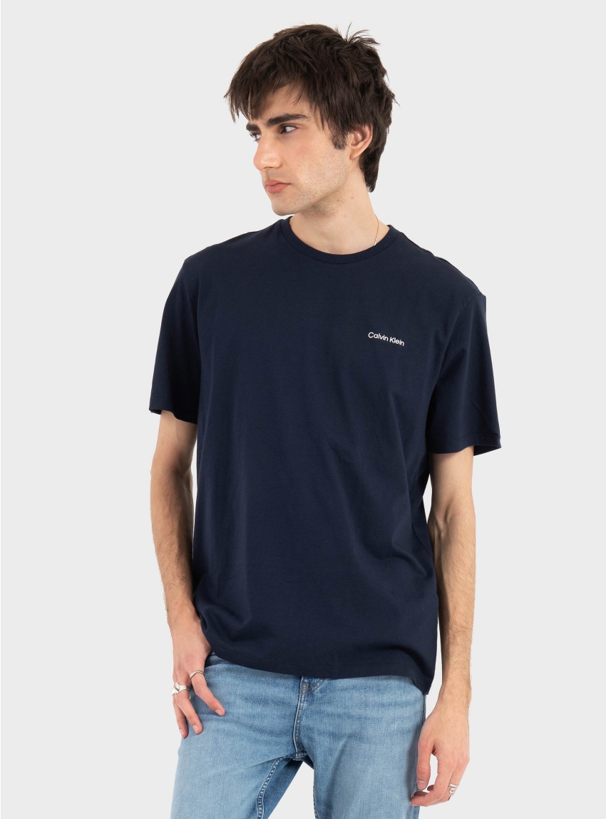 Calvin Klein MICRO LOGO CREWNECK TEE - Dark Blue