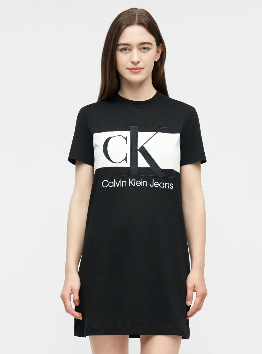 Calvin Klein BLOCKING TSHIRT DRESS - Black