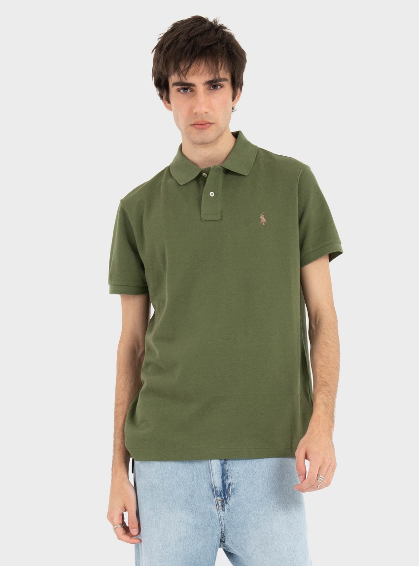 Polo Ralph Lauren Custom Slim Fit Polo Shirt - Olive 