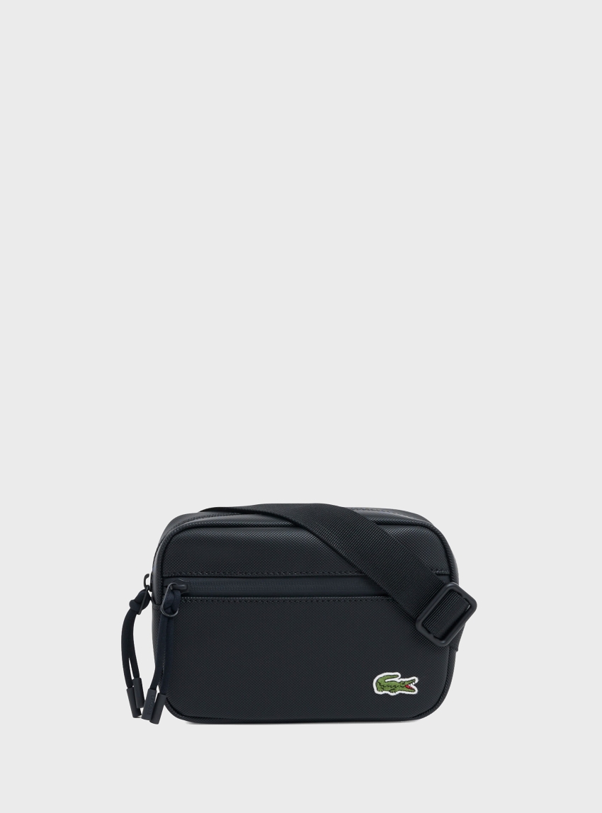Lacoste Small LCST Petit Piqué Reporter Bag - Black