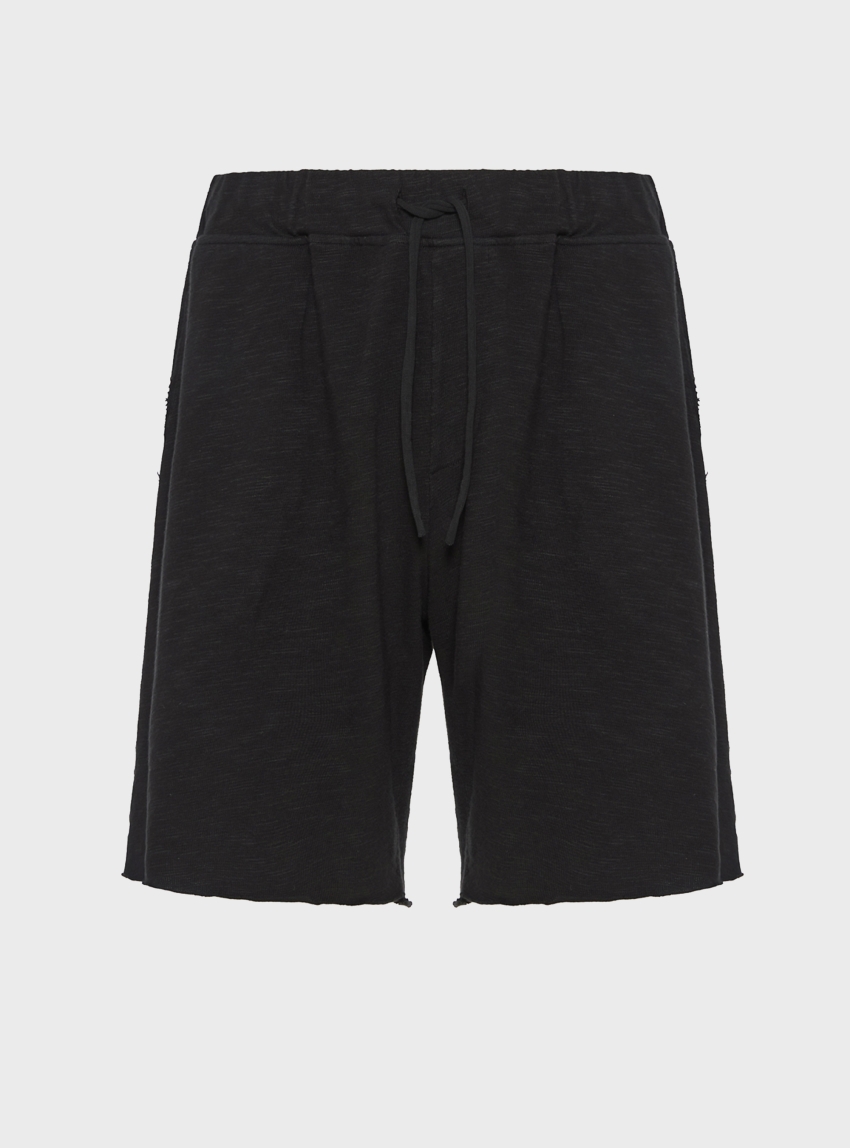 Dirty Laundry Sweatbermuda With Raw Edges - Black