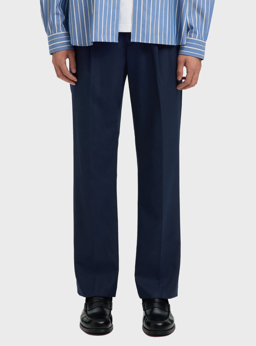 Selected 196-Straight Otto Leo Wool Blend Pants - Dark Blue