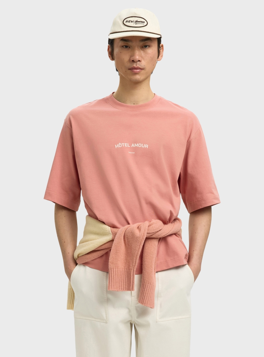 Selected Boxyliam O-Neck Tee Hotel Amour - Pink