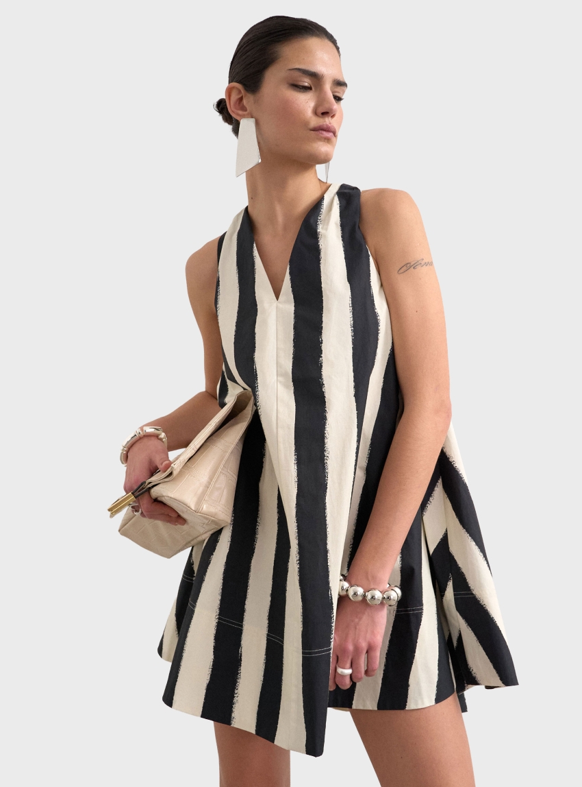 Topshop Nora Halterneck Mini Dress - Black