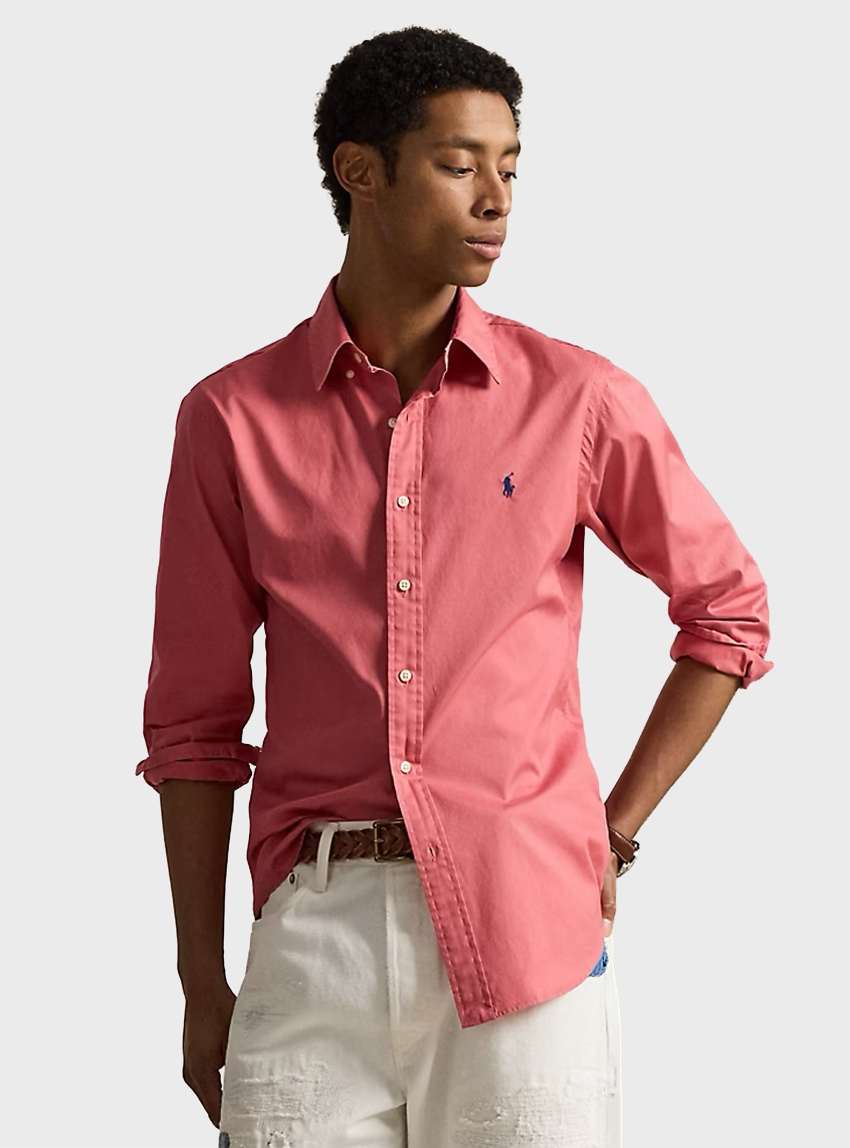 Polo Ralph Lauren Custom Fit Featherweight Twill Shirt - Coral