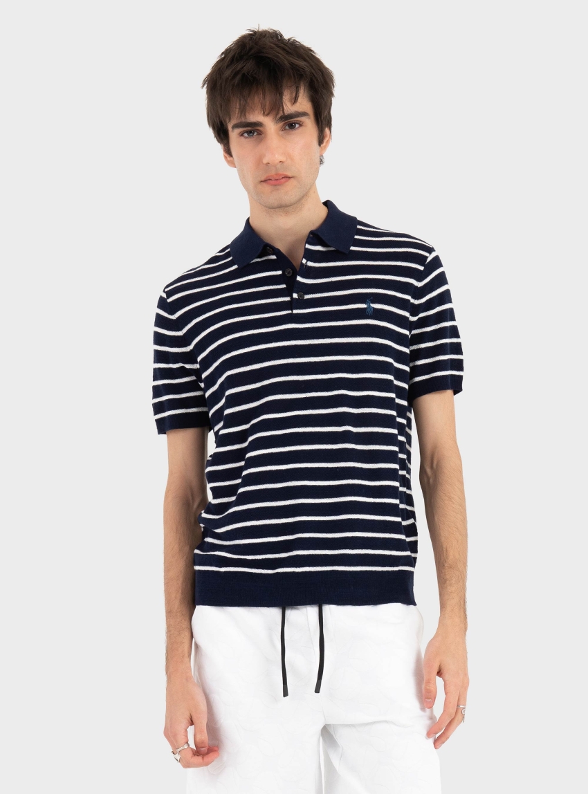 Polo Ralph Lauren Cotton Linen Polo Shirt - Navy