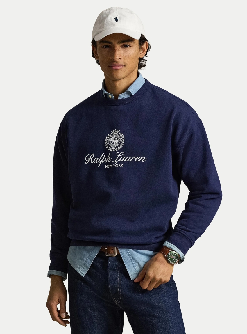 Polo Ralph Lauren Relaxed Fit Fleece Graphic Sweatshirt - Navy