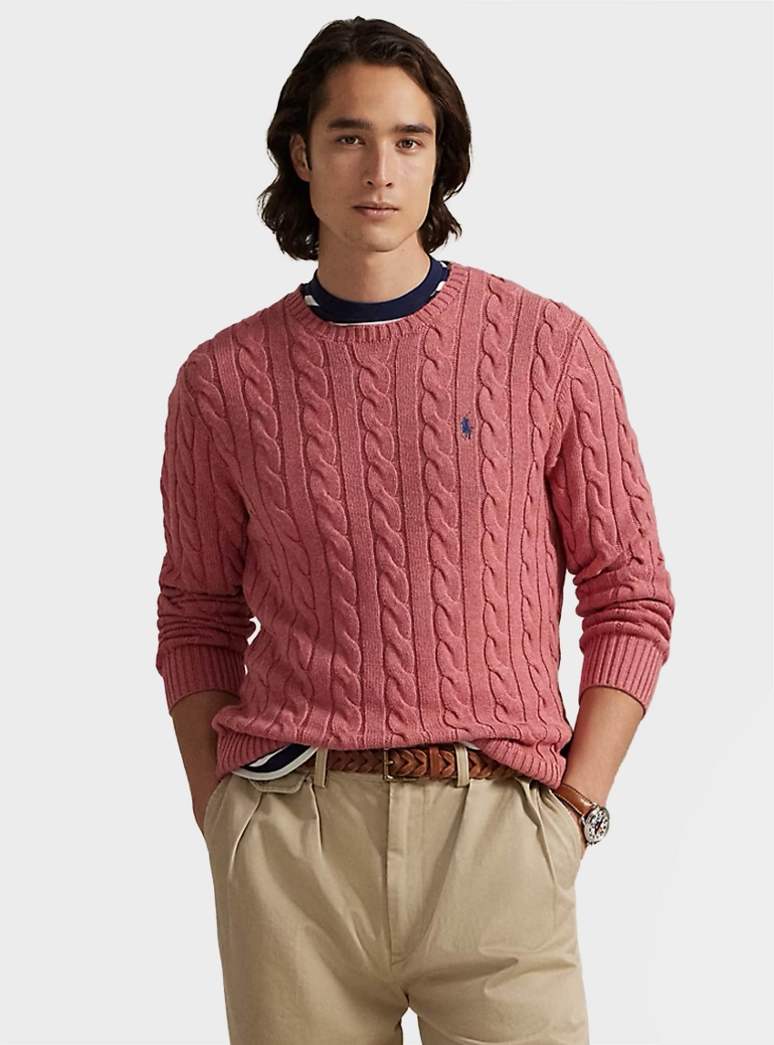 Polo Ralph Lauren Cable-Knit Cotton Jumper - Coral