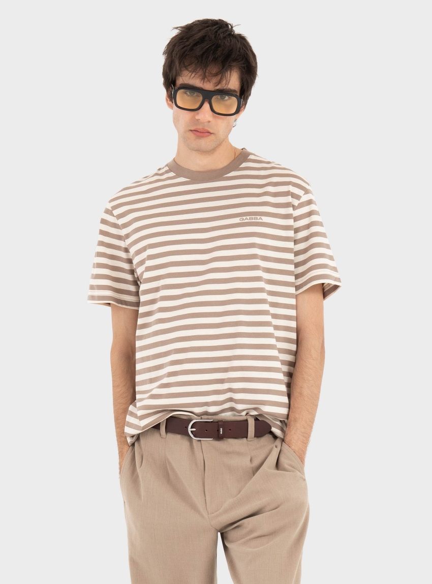 Gabba GABdune Logo Stripes SS GOTS - Light Brown