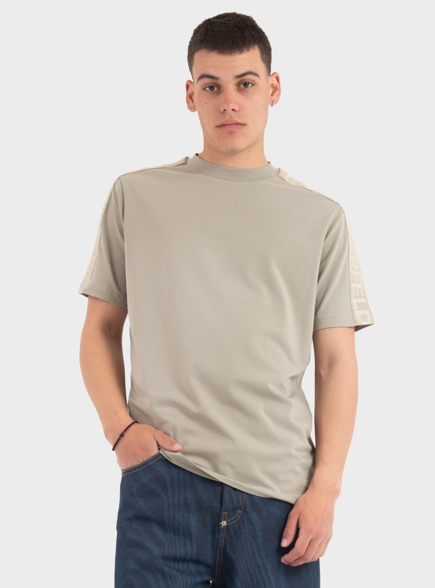 Karl Lagerfeld Logo Tape T-Shirt - Khaki