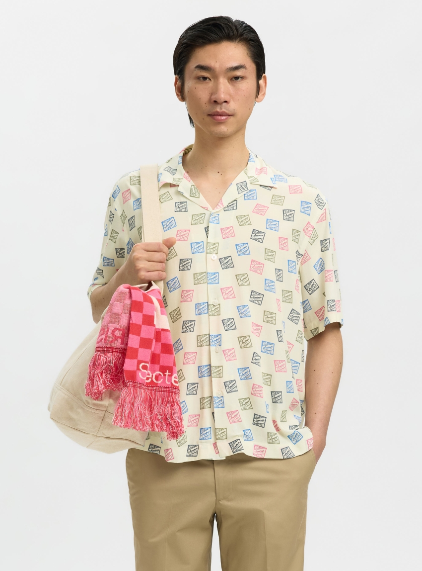 Selected Rlxhotel Amour Stamps Shirt - Ecru