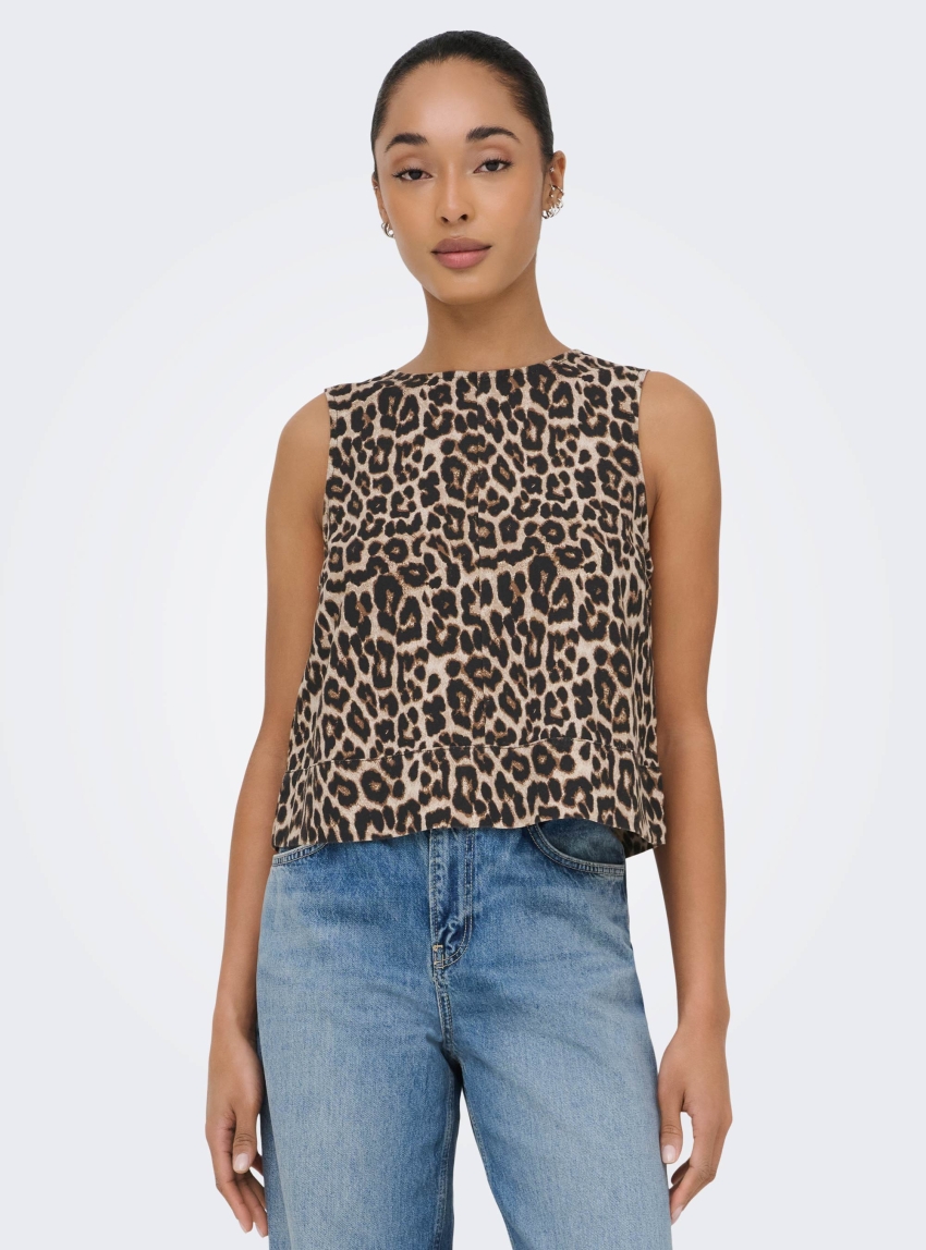 Only Dorsi Aris Loose Top - Animal Print