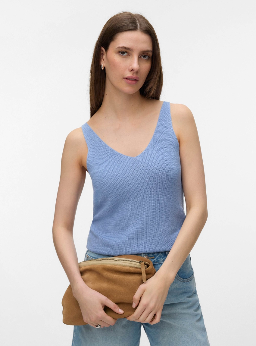 Vero Moda Newlex Sun Knitted Top - Light Blue