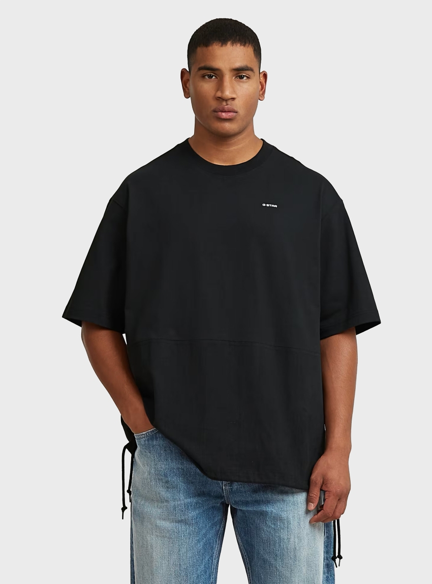 G-Star Woven Mix Loose T-Shirt - Black