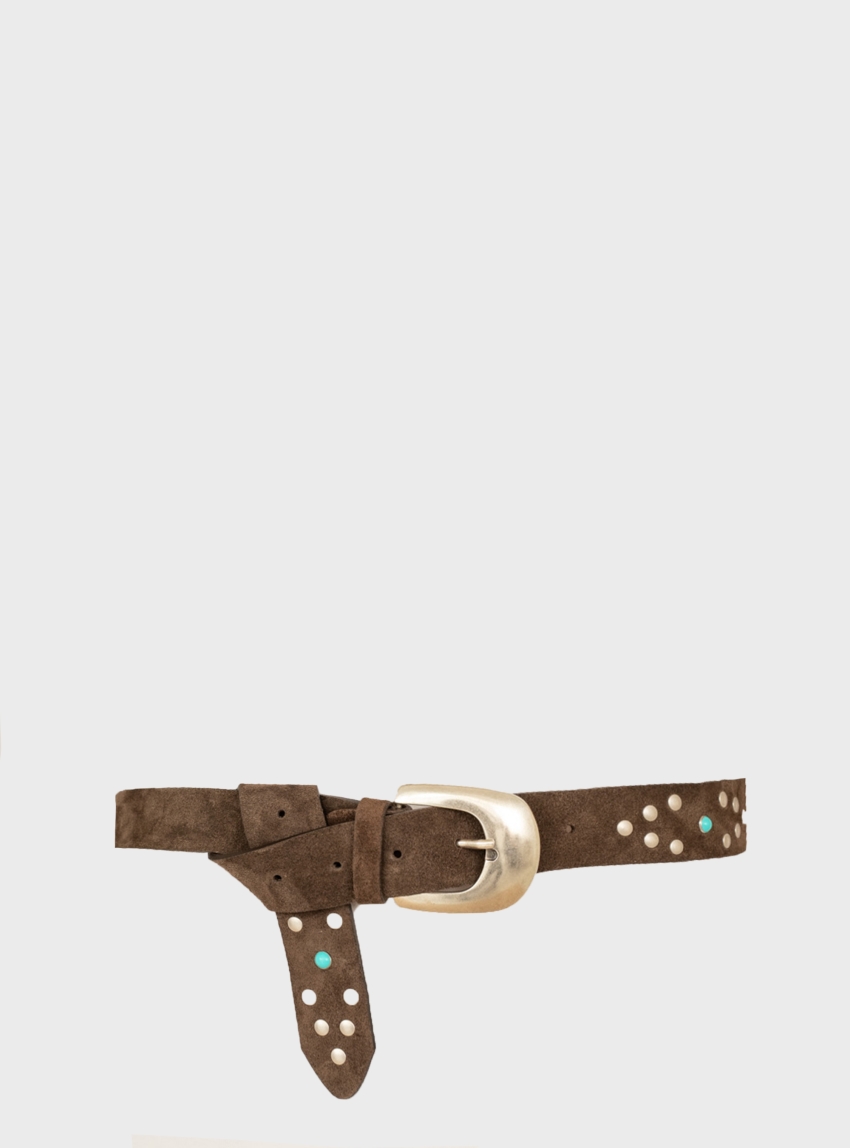 Philia Loft Suede Belt - Brown