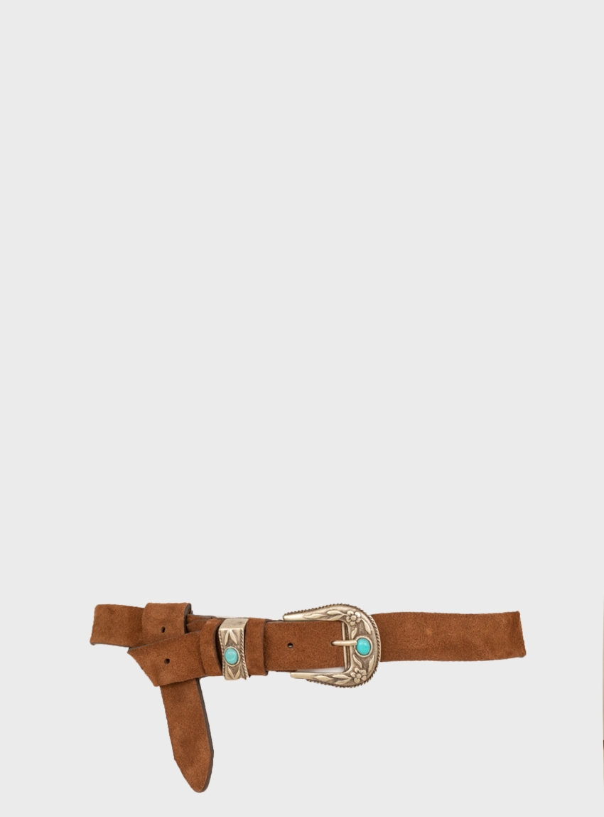 Philia Loft Suede Belt - Cognac
