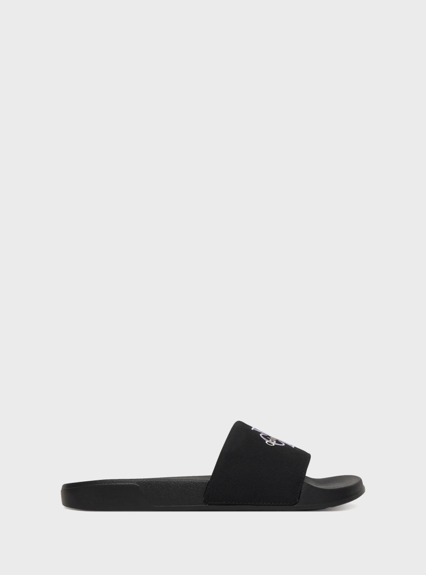 Calvin Klein Canvas Signature Logo Sliders - Black