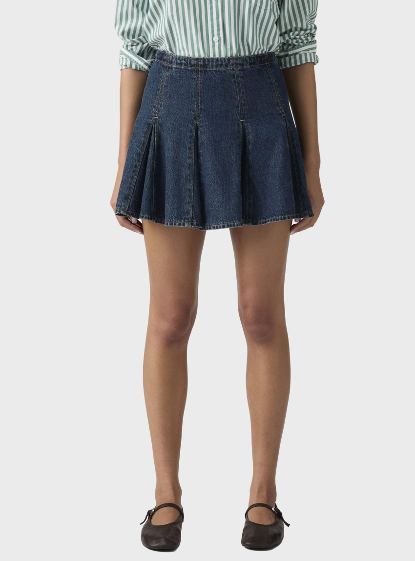Levi's Godet Mini Skirt - Dark Aged Denim