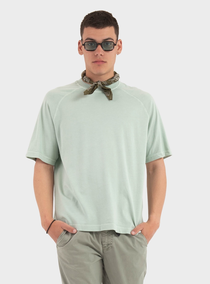 Drykorn Relaxed, Washed Cotton Tee Mavian - Green