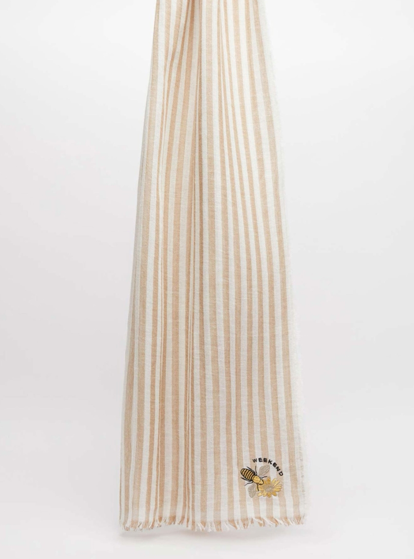 Weekend Max Mara Stole in linen and cotton - Off White