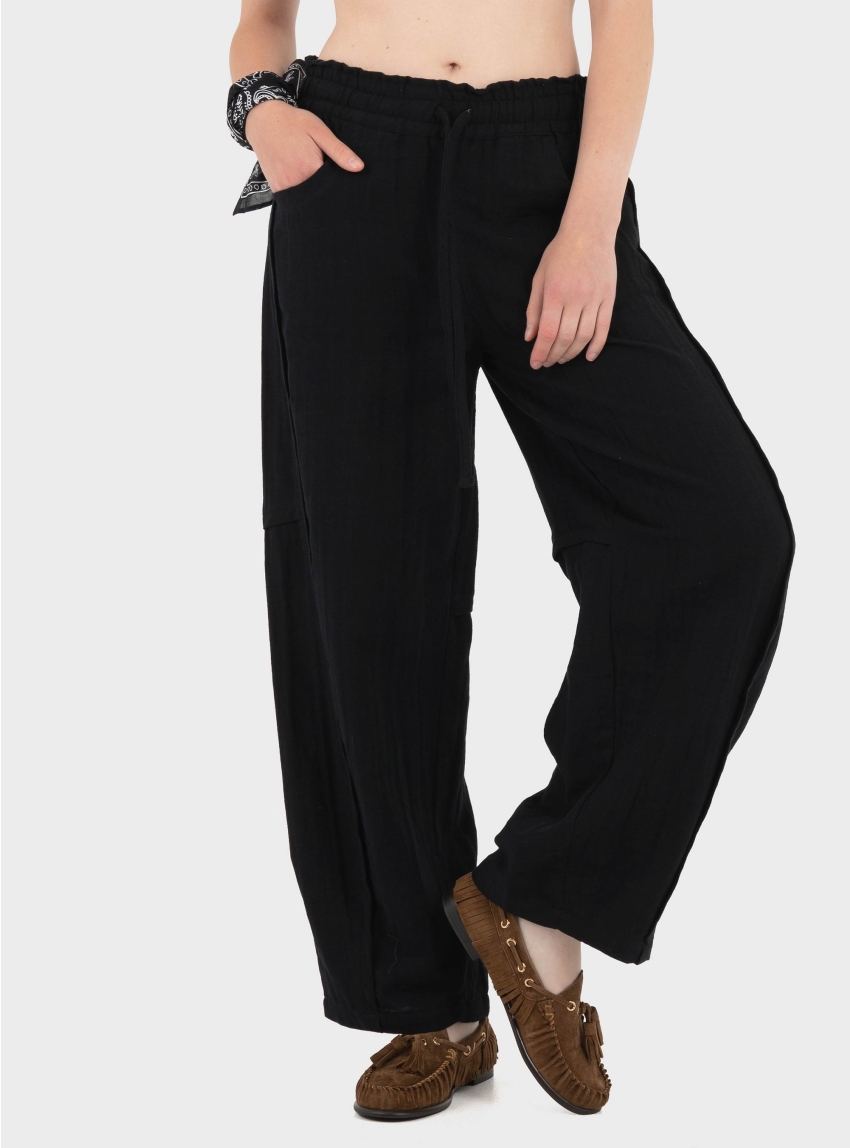 Black & Black Trousers - Black