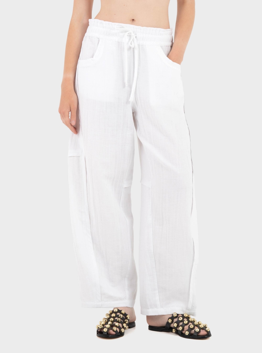 Black & Black Trousers - White