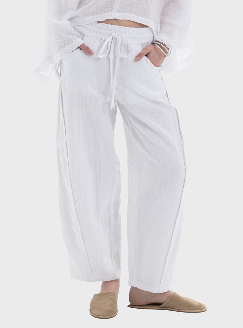 Black & Black Trousers - White