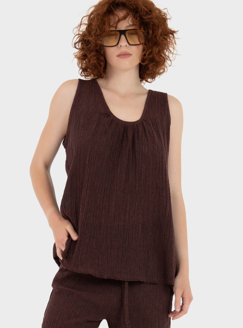 Black & Black Top - Dark Purple