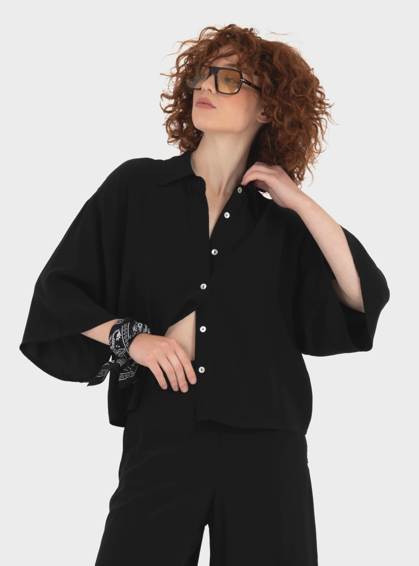 Black & Black Shirt - Black