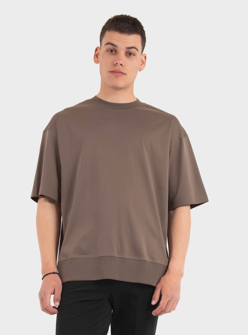 Calvin Klein Interlock Cuff T-Shirt - Brown