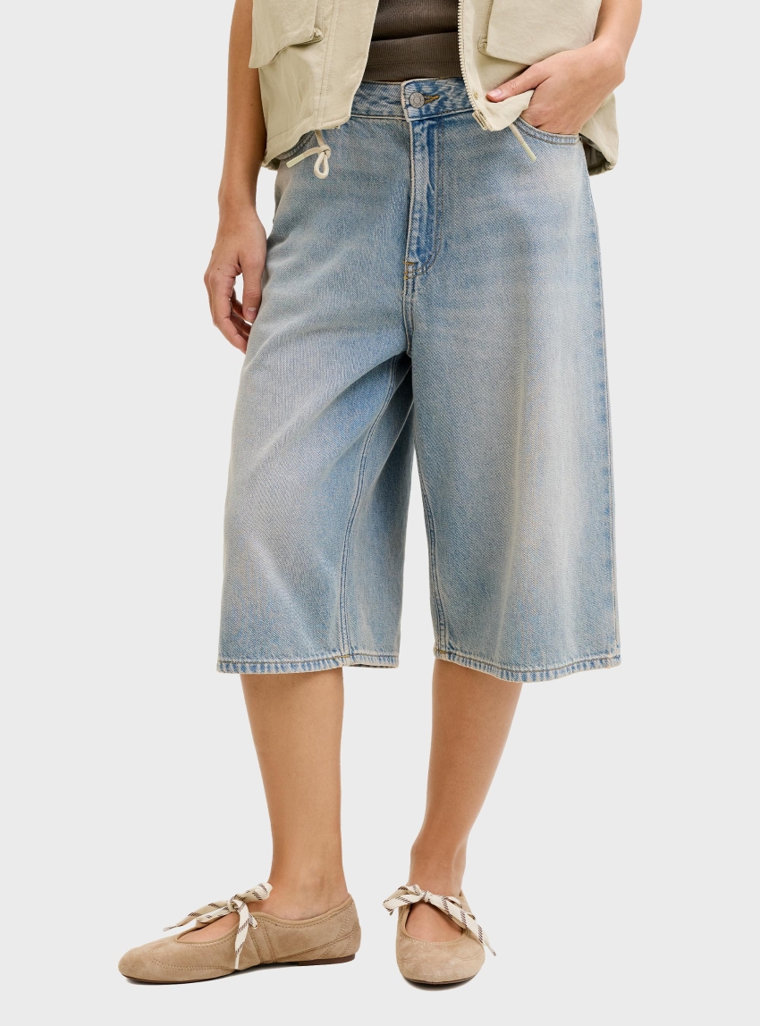 JJXX Kyoto Baggy Low Waist Shorts - Light Aged Denim