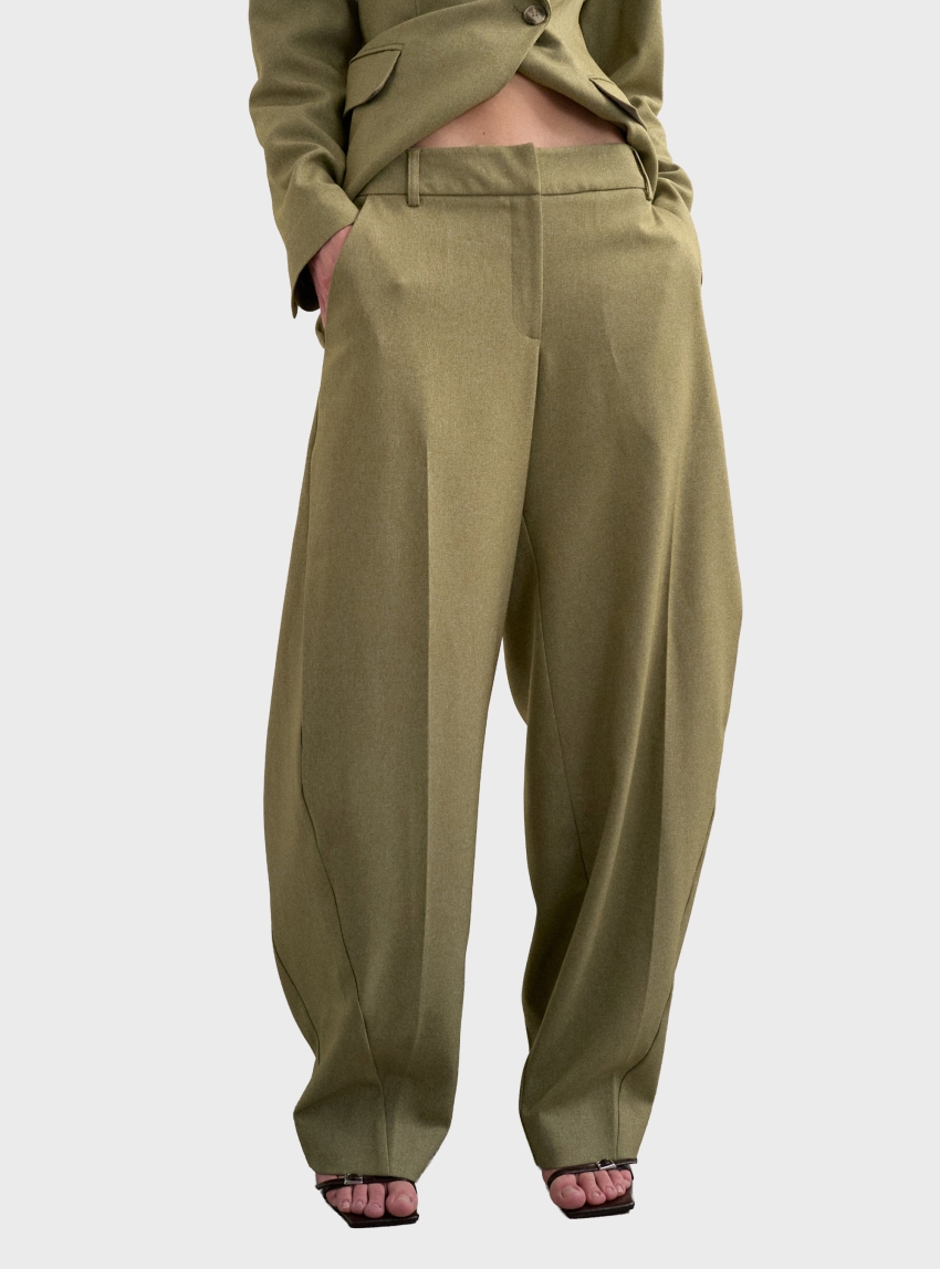 Topshop Palea Pleat Trousers - Taupe