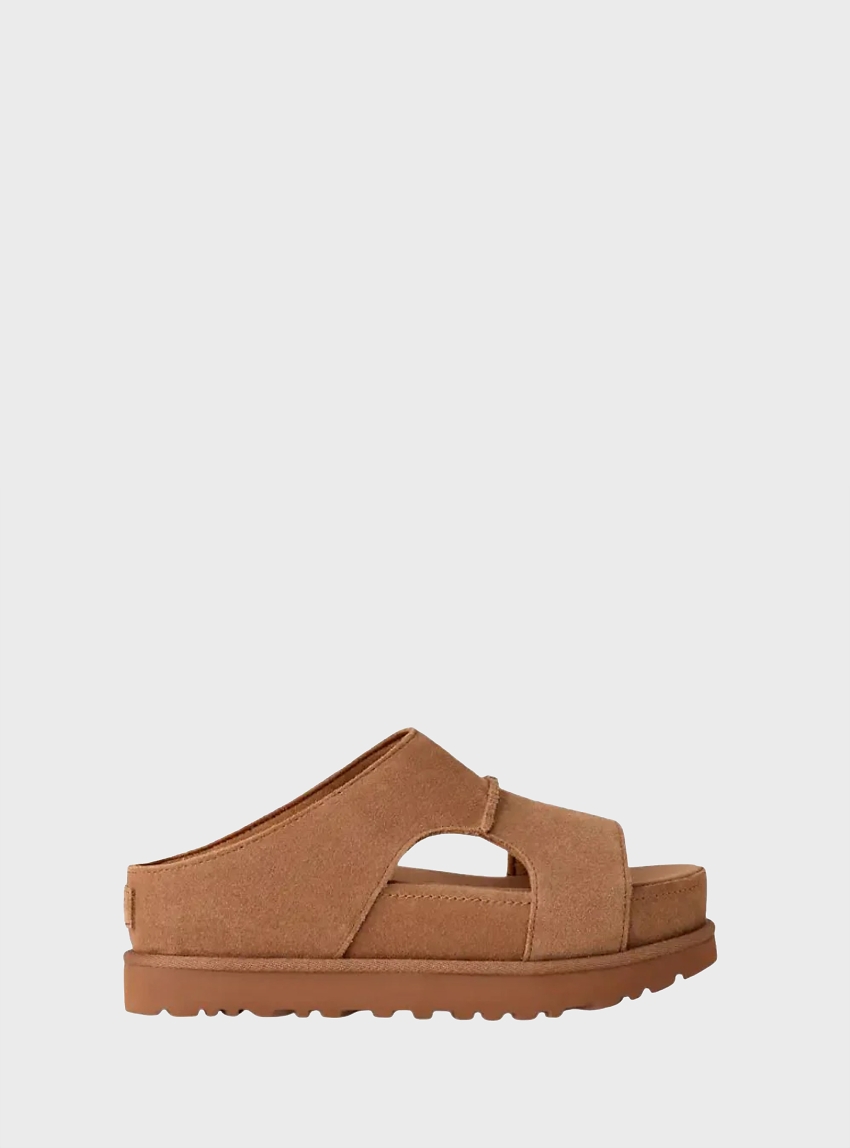 UGG Goldenstar Hi Cutout Slide Sandals - Chestnut