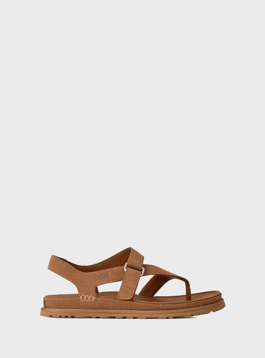 UGG GoldenGaze Toe Post Sandals - Chestnut