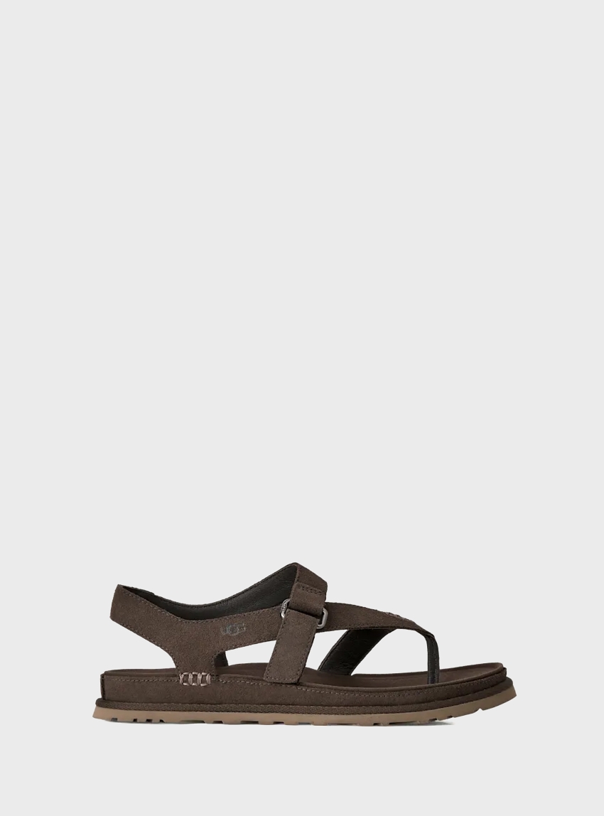 UGG GoldenGaze Toe Post Sandals - Dark Brown