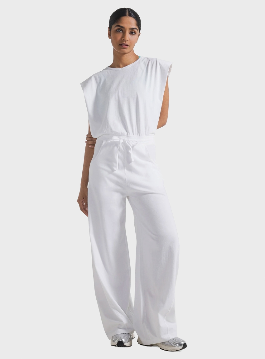 Deha Open Back Jersey Jumpsuit - White