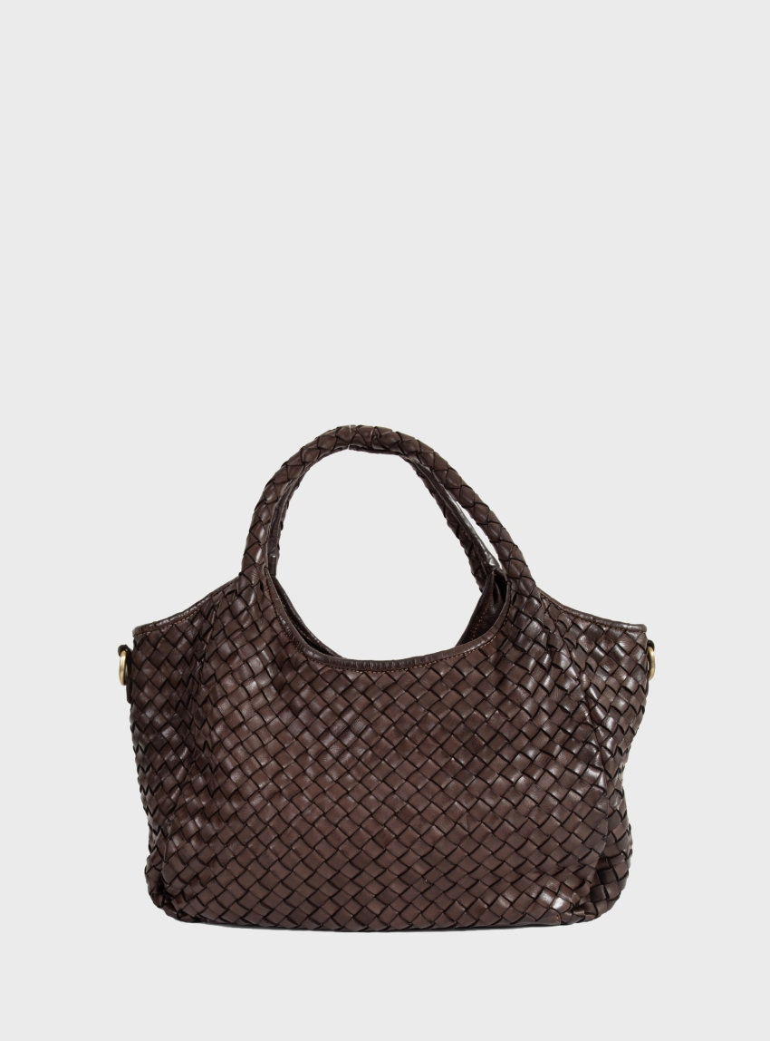 Philippe Lang Leather Tote Bag - Dark Brown