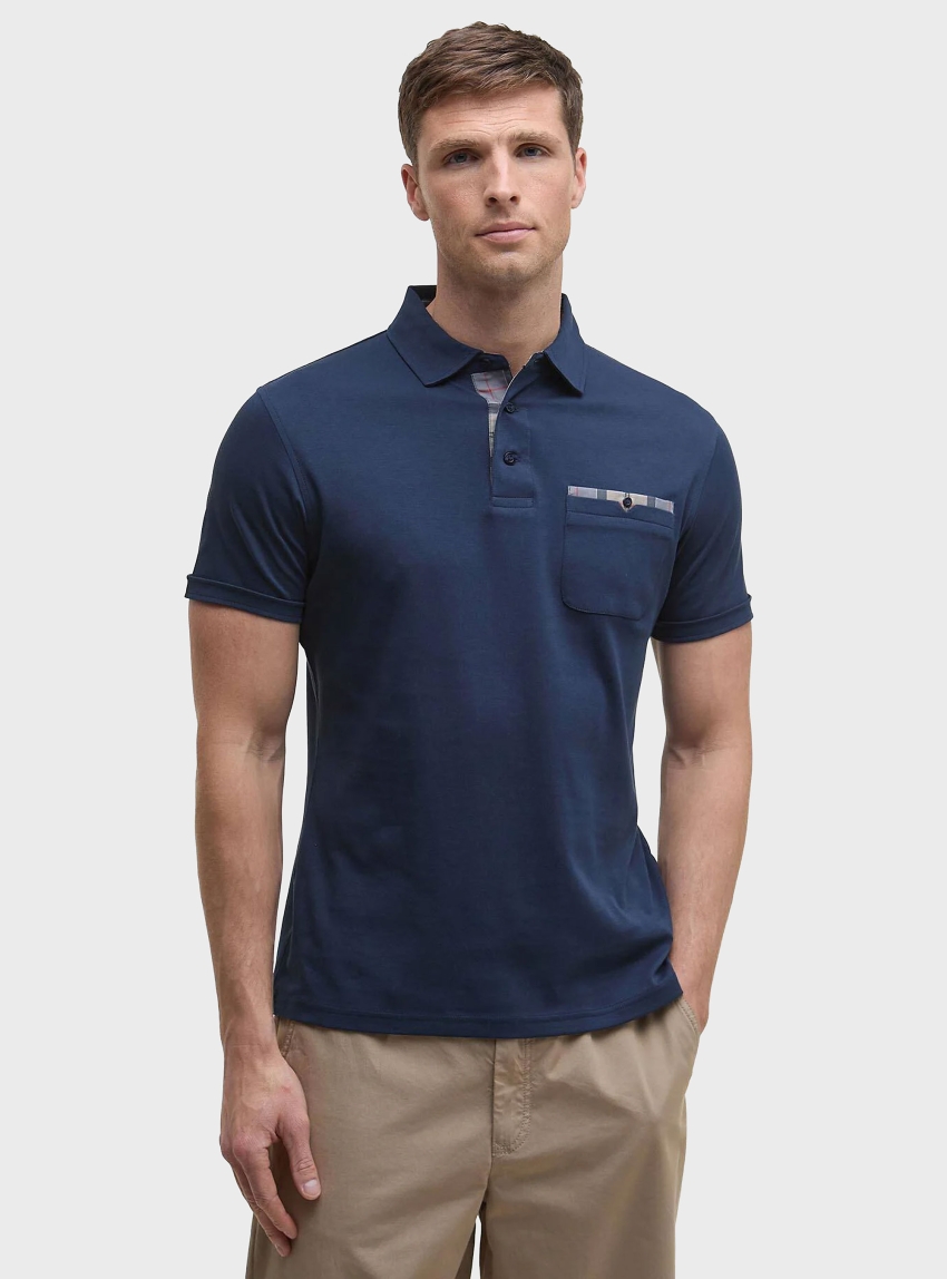 Barbour Corpatch Tailored Short-Sleeved Polo Shirt - Navy