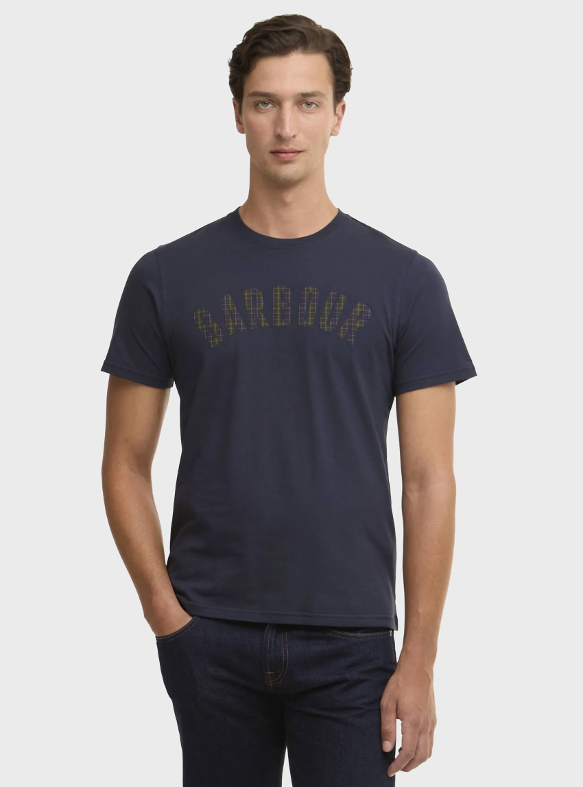 Barbour Berwick Tartan T-Shirt - Navy