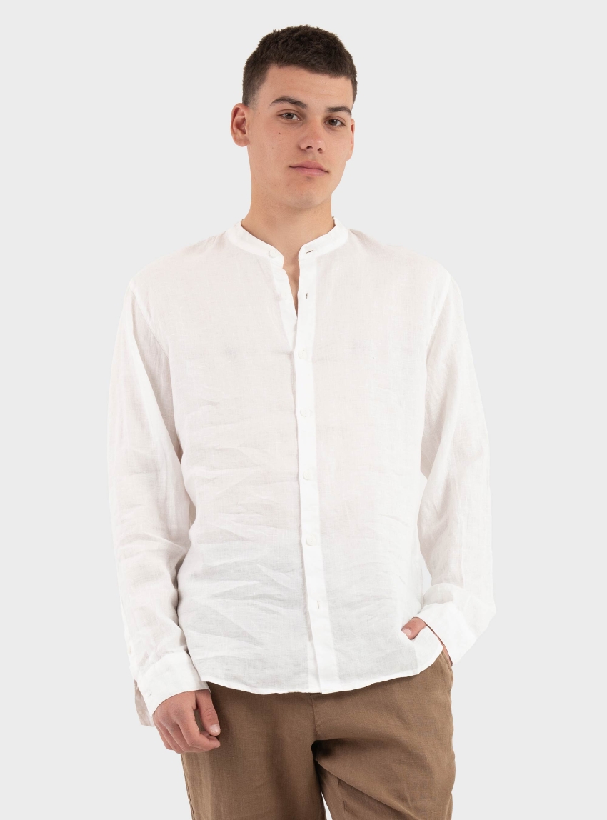 Keeling Mao Linen Shirt - White