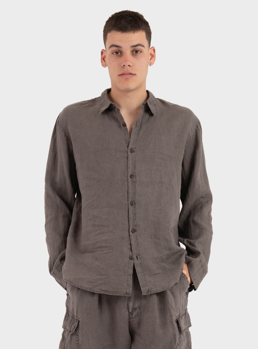 Keeling Linen Shirt - Brown