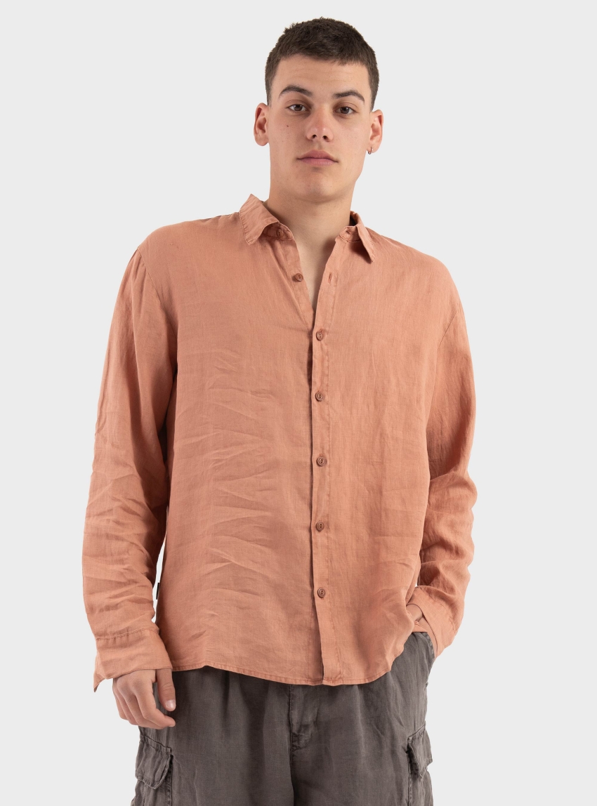 Keeling Linen Shirt - Peach