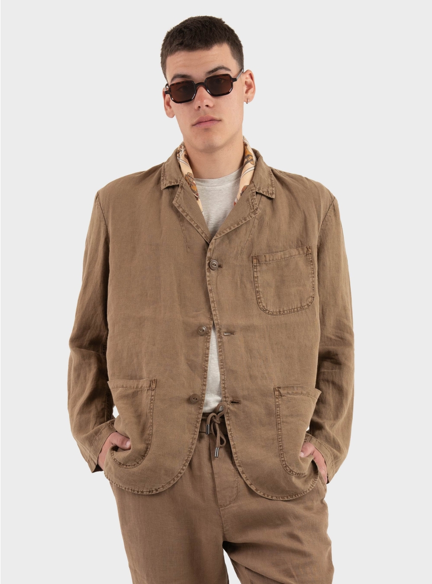 Keeling Relaxed Fit Overshirt - Light Brown